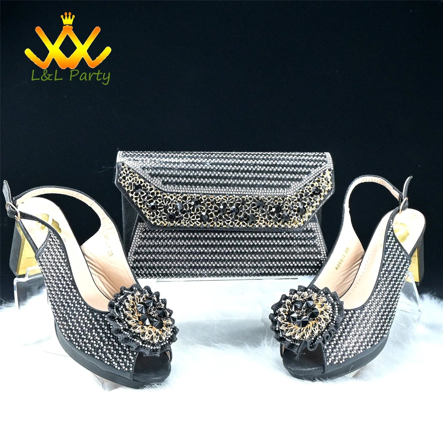2025 Special New Arrivals Italian Women Shoes and Bag to Match in Green Color with Platform Shinning Crystal Sandal for Wedding