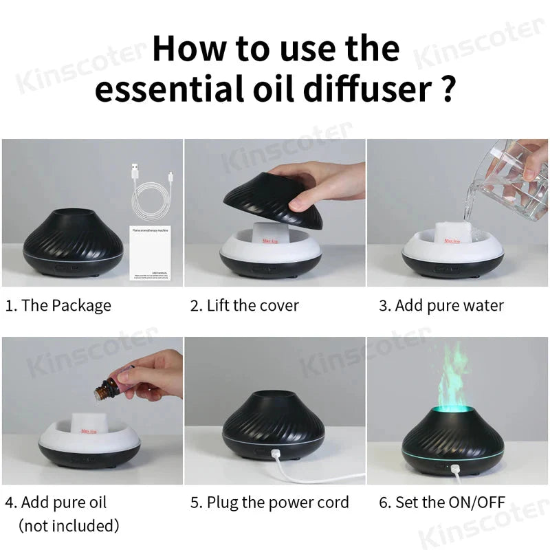 Humidifier with Color Flame Night Light