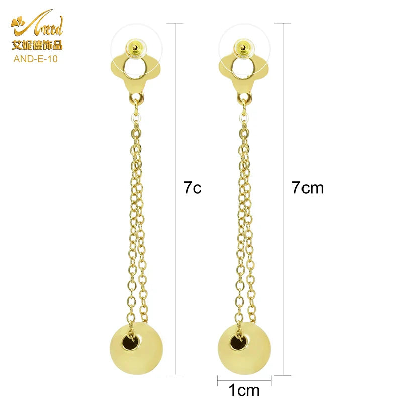 Indian Earrings for Women Design Tassel Drop Earrings 24k Gold Plated Dubai African Party Earrings Accessory for Weddings Gifts