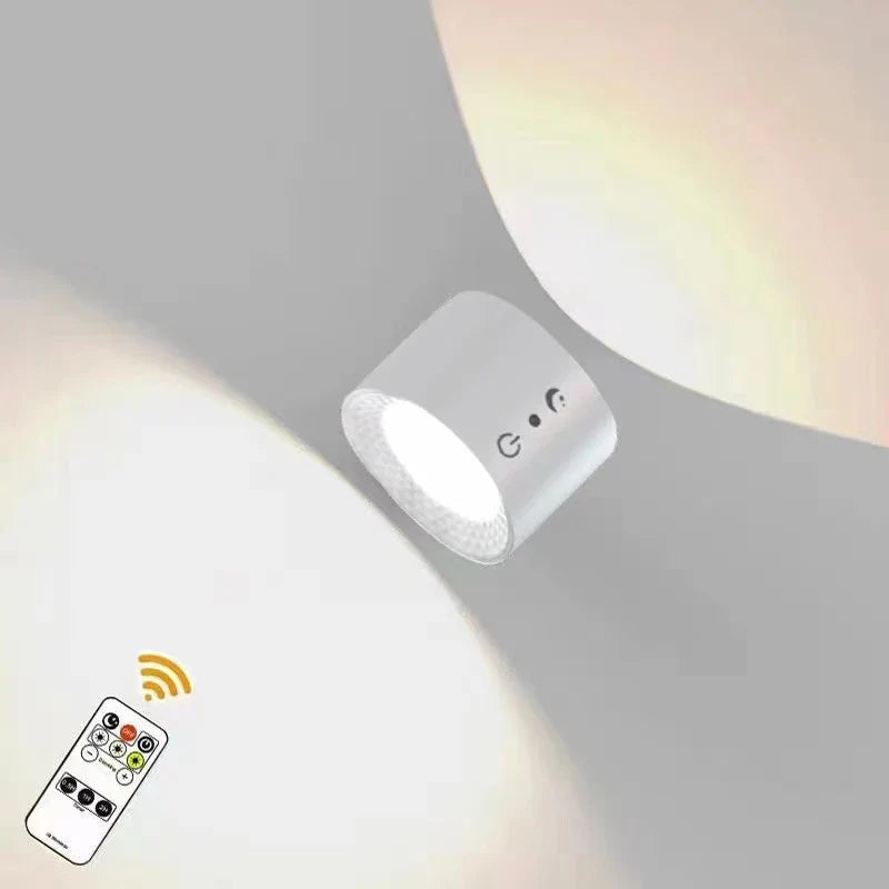 Led Double Head Wall Lamp Touch Control Remote 360 Rotatable USB Recharge Wireless