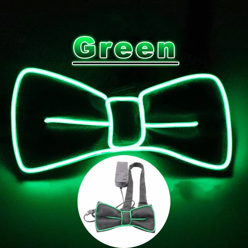Light-Up LED Suspenders & Bow Tie Set – Adjustable Glowing Party Braces for Kids & Adults