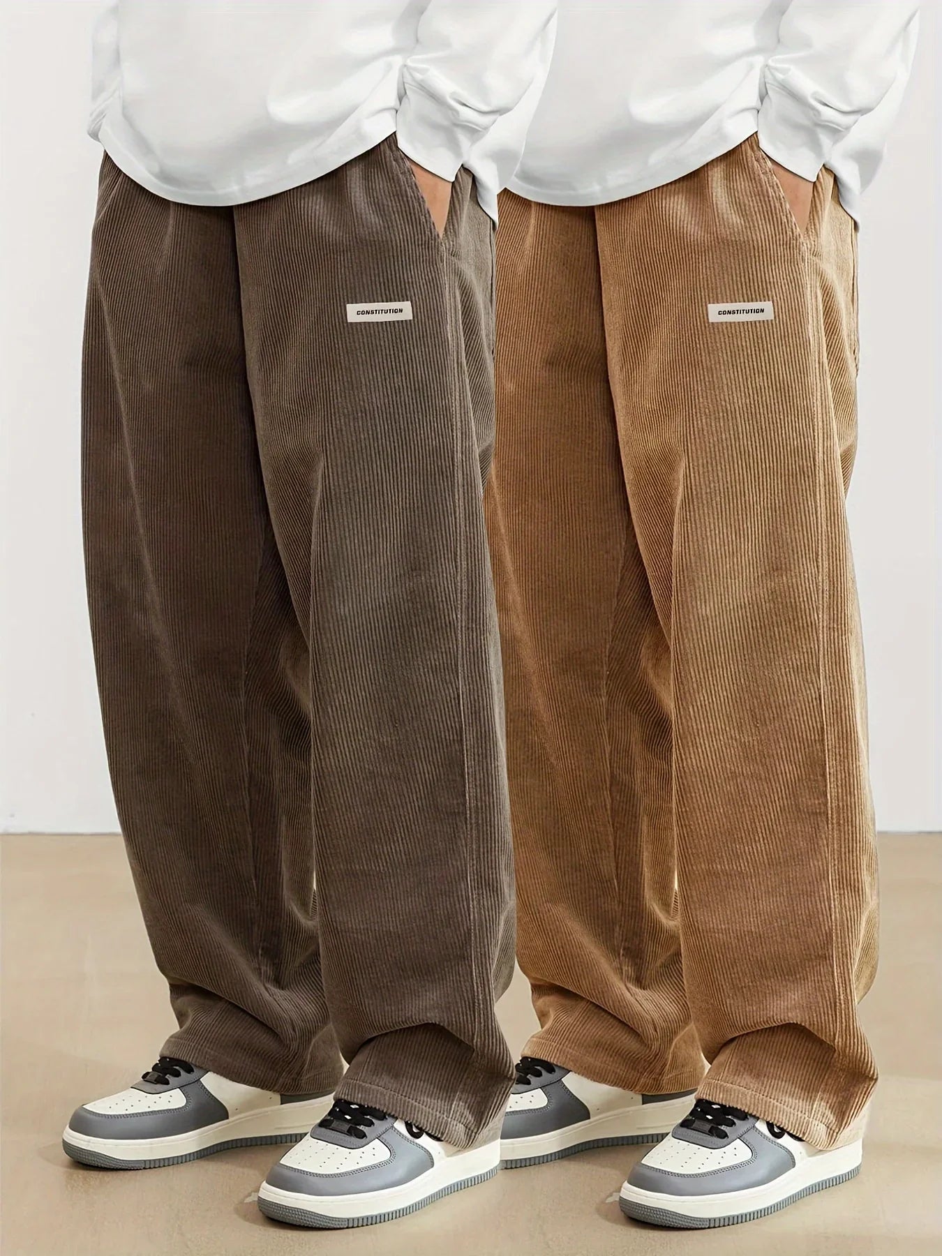 Men’s Corduroy Loose Fit Pants – Elastic Waist