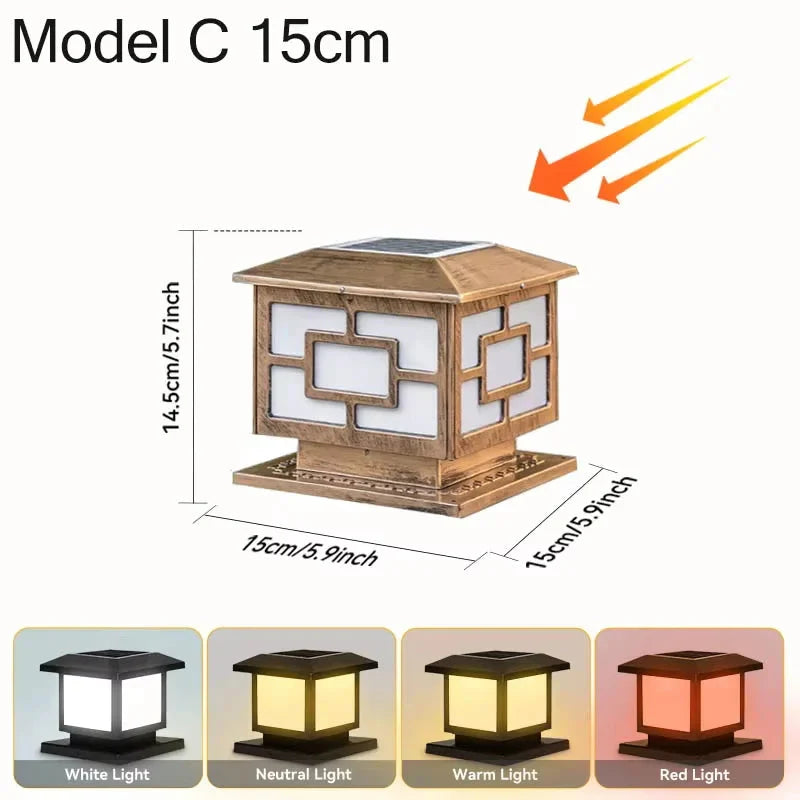 LED Solar Outdoor Light Pillar Solar Lights Waterproof