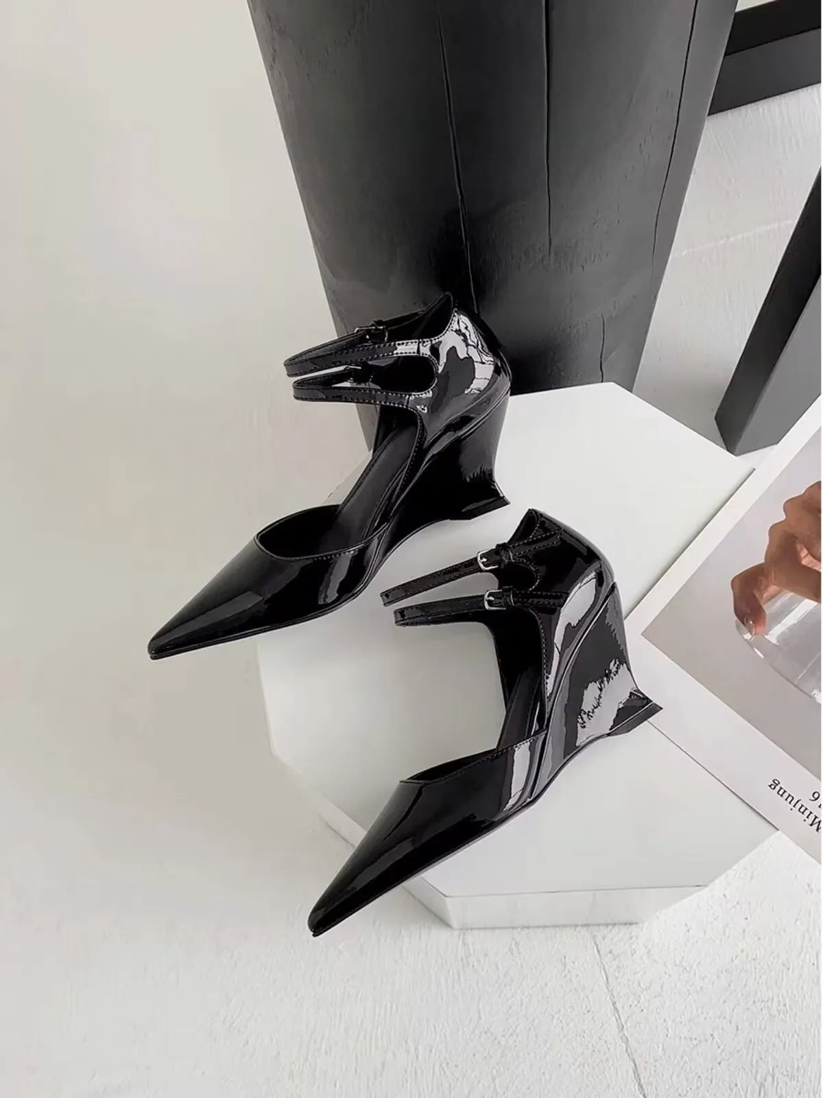 High Heels Women Pointed Toe Shoes Wedges Fashion Sexy Shallow Shoes Woman New 2025 Trend Spring Designer Elegant Sandals Mujer
