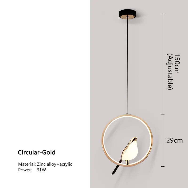Bird LED Cord Pendant Lamps Indoors Hanging Light