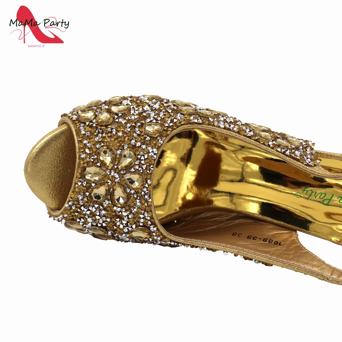 2024 Fashion New Arrivals INS Hot Sale Full Crystal Shinning Shoes and Bag Set for Dress in Red Color Sandals Christmas Party