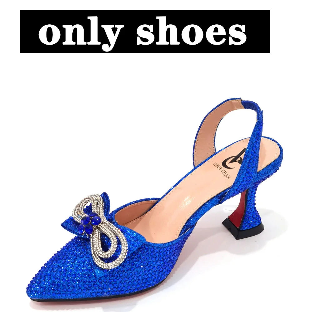 Women's High Heel Pointed Toe Sandals Party And Wedding Shoes and Bags Set