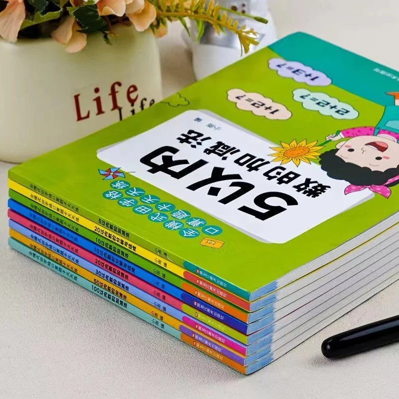 Handwritten Arithmetic Exercise Books Learning Mathematics Workbook 61 Pages Addition and Subtraction Children's Notebooks