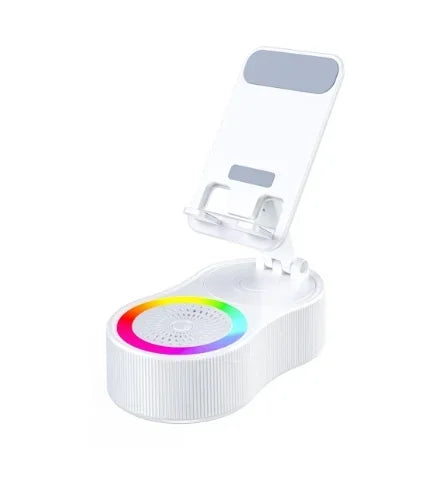 New Cell Phone Holder Stand With LDE Light Bluetooth Speaker Adjustable Tablet Bracket Support Portable Wireless Loudspeaker