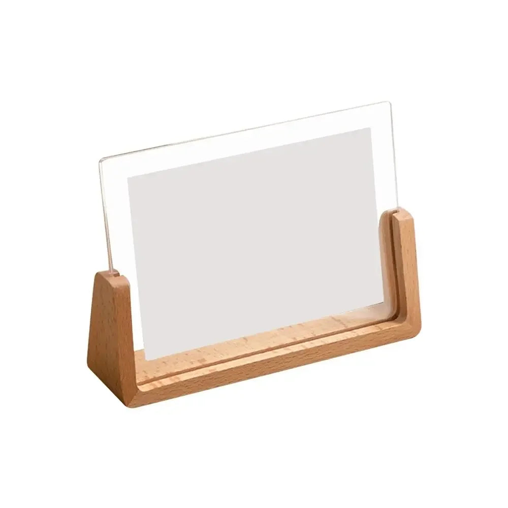 Acrylic U-Shaped Wooden Photo Frame – Walnut & Beech Desk Display