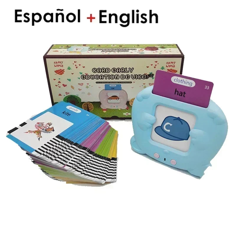 Kids Talking Flash Cards Learning Machine - Interactive Language Learning Toy for English, Spanish, French & German | Educational Audio Book for Toddlers & Kindergarten