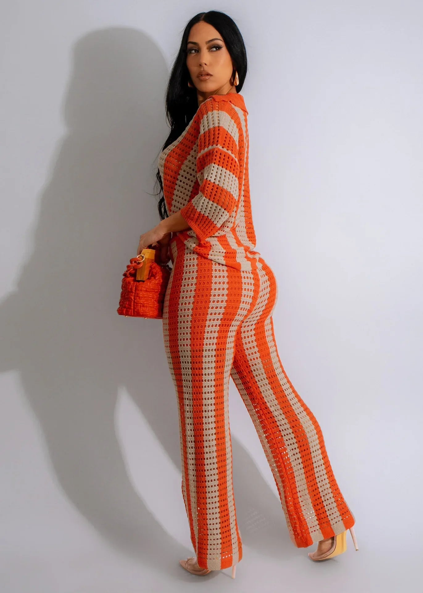 CM.YAYA Knit Ribbon Women's Set Short Sleeve Shirts and Wide Leg Pants 2024 Summer Beach Two 2 Piece Sets Outfits Tracksuit