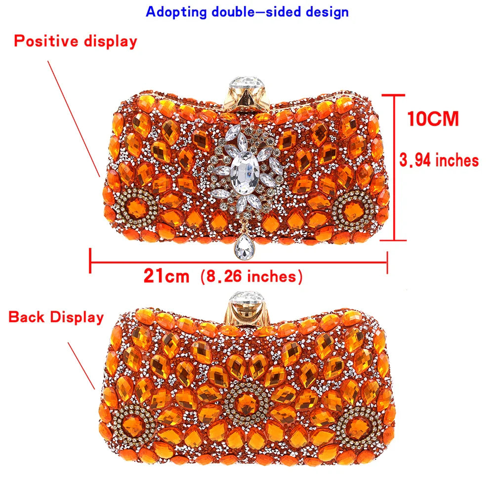 2024 Fashion New Arrivals INS Hot Sale Full Crystal Shinning Shoes and Bag Set for Dress in Red Color Sandals Christmas Party
