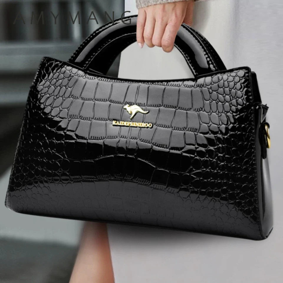 Kangaroo Brand Alligator Pu Leather Shoulder Bag Clutch Hand Bags