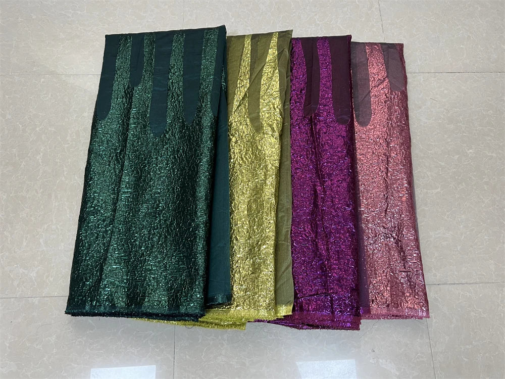 African Nigerian Tulle Lace Fabric, Organza Embroidery, Party Gown, Brocade Jacquard Wedding Dress, High Quality, 5Yard, YXZ157