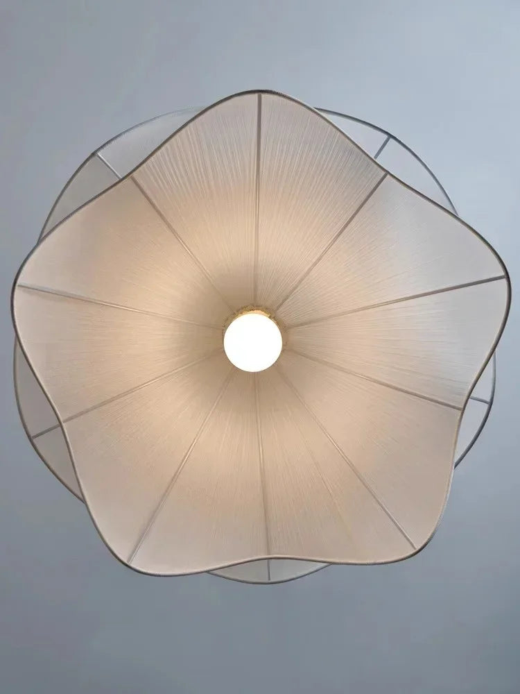 Flowers Cloth Chandelier Home Decoration French Led Pendant Lights