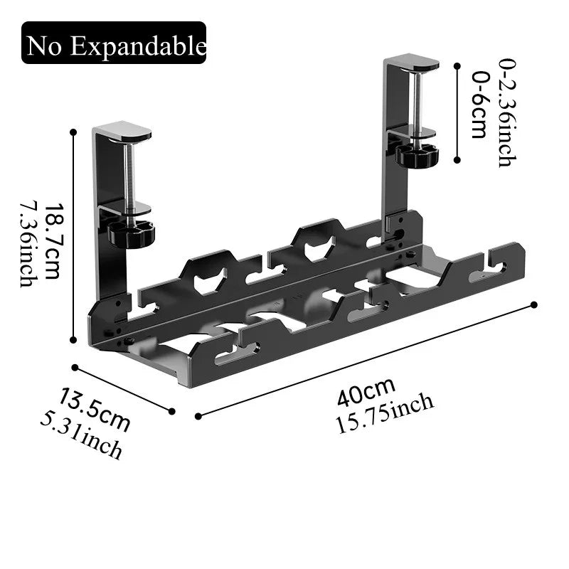 Telescopic Under Desk Cable Management Tray –  Storage Rack