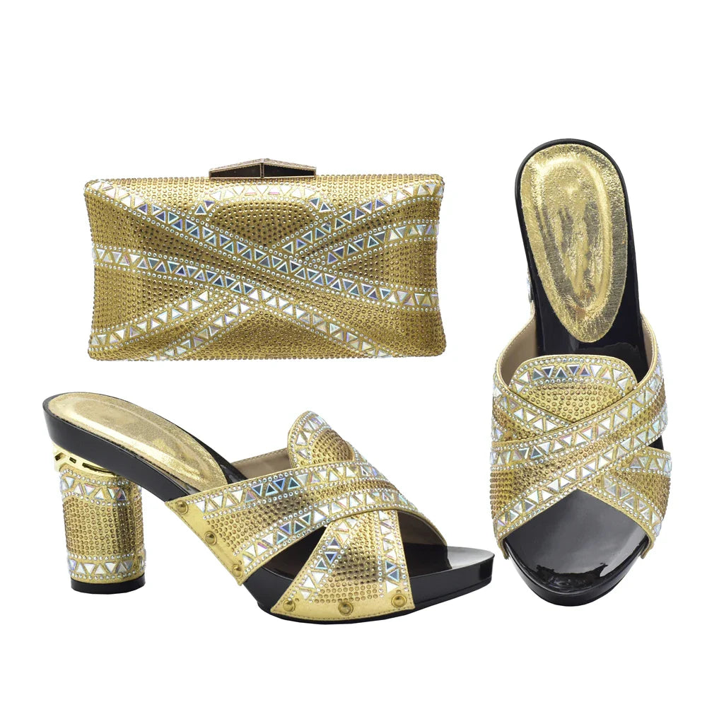 New Arrival Green Color Italian Shoes with Matching Bags Shoes and Bag Set African Sets 2024 Shoe and Bag Set for Party In Women