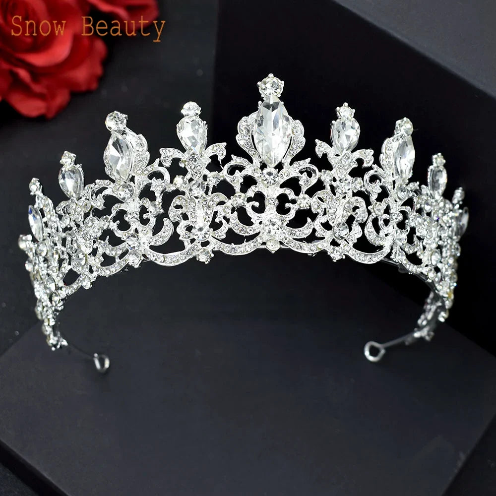 A195 Baroque Wedding Headband Crystal Bridal Crowns and Tiaras Hair Jewelry Accessories Women Rhinestone Headwears Queen Diadems