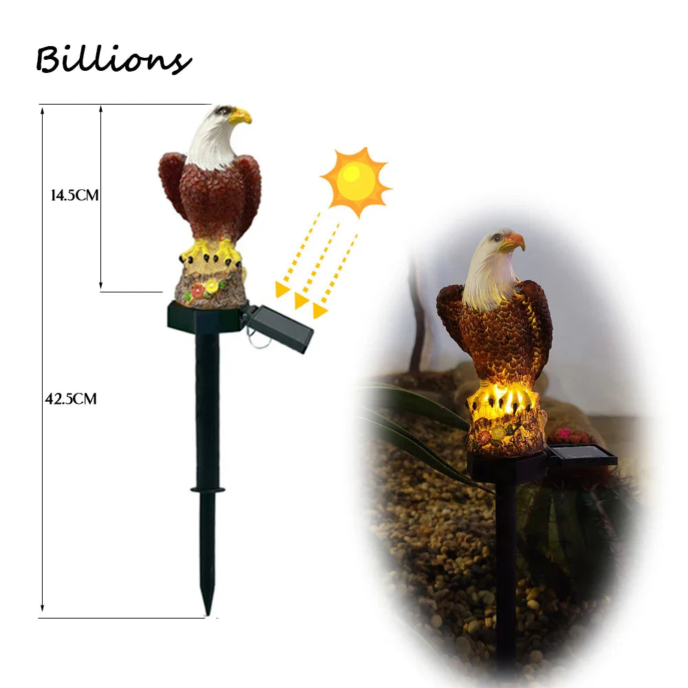 Solar Powered LED Owl Animal Home Artificial Flowers Garden Lights Waterproof