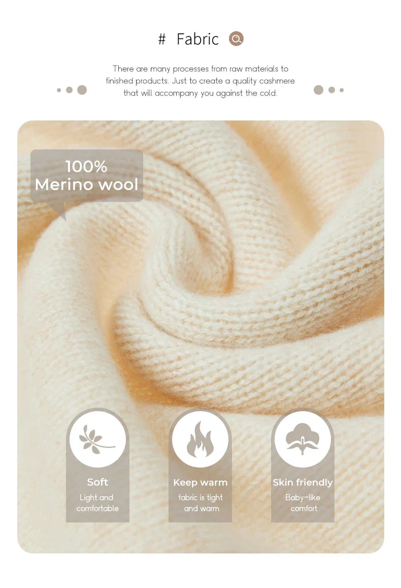 100% Merino wool fall/winter new women's sweater crewneck hooded Cardigan Fashion all-in-one warm pants suit
