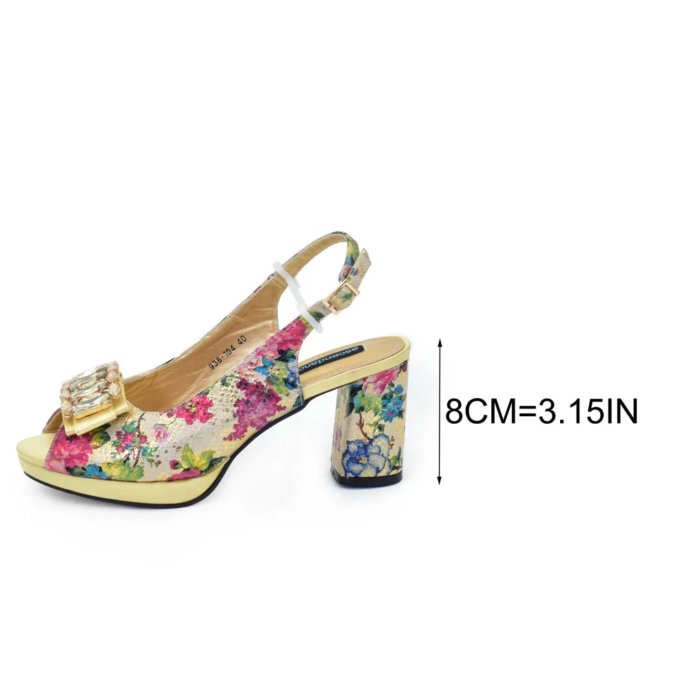 Women's Shoes and Bags Set Italy Peep Toe Pumps