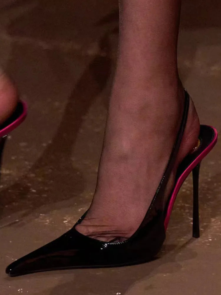 2025 Summer New Women's Slimming High Heel Sandals Fashion Pointed Party Wedding 34-43 Women's Large Sandals