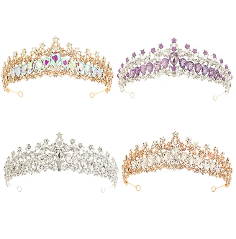 Fashion Gold Silver Color Crystal Rhinestone Tiara And Crowns For Princess Women Diadems Bridal Wedding Hair Accessories