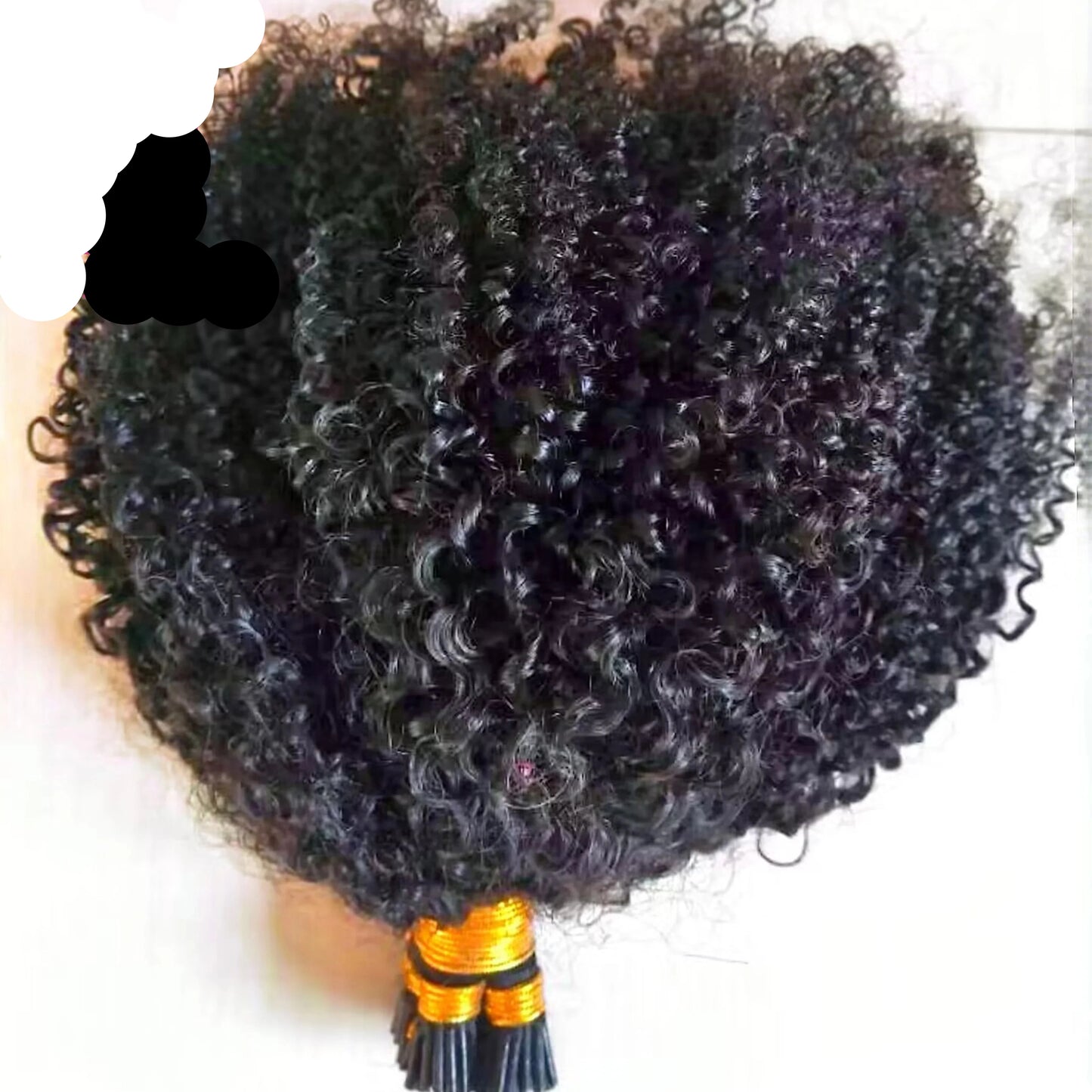 Women's Burmese Afro Kinky Curly I Tip Micro-links Human Hair Extensions