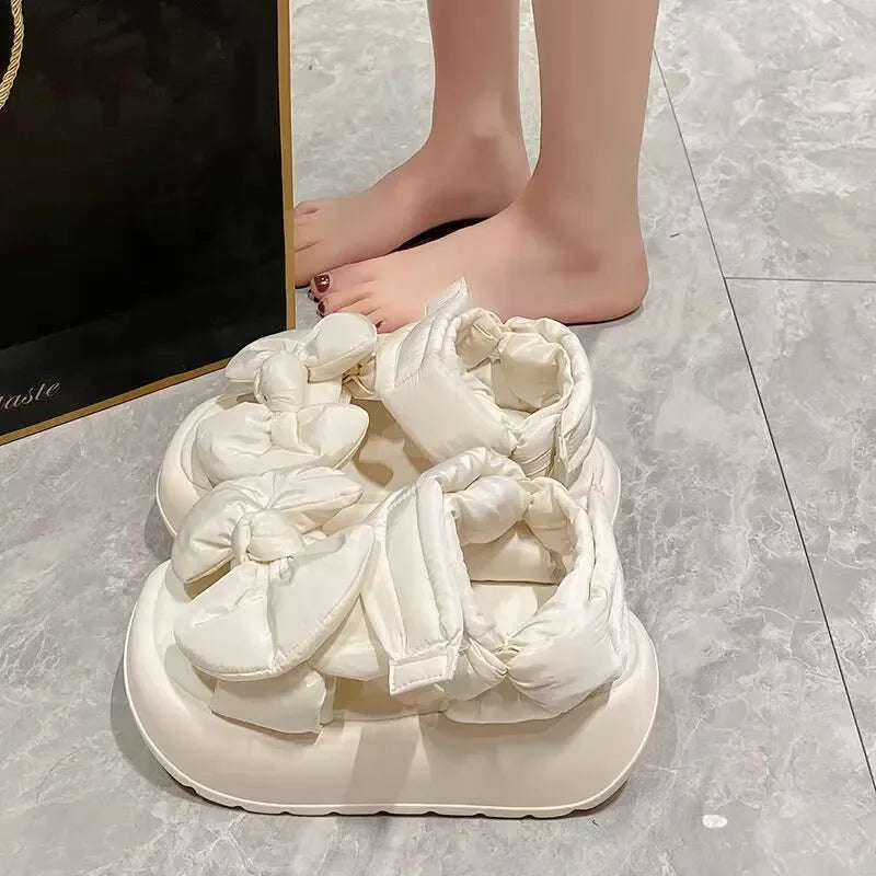 2024 New Genuine Leather Summer Luxury Sandals Casual Work Checkered Beach Shoes Vacation Fashion Women's Shoes zapatos de mujer