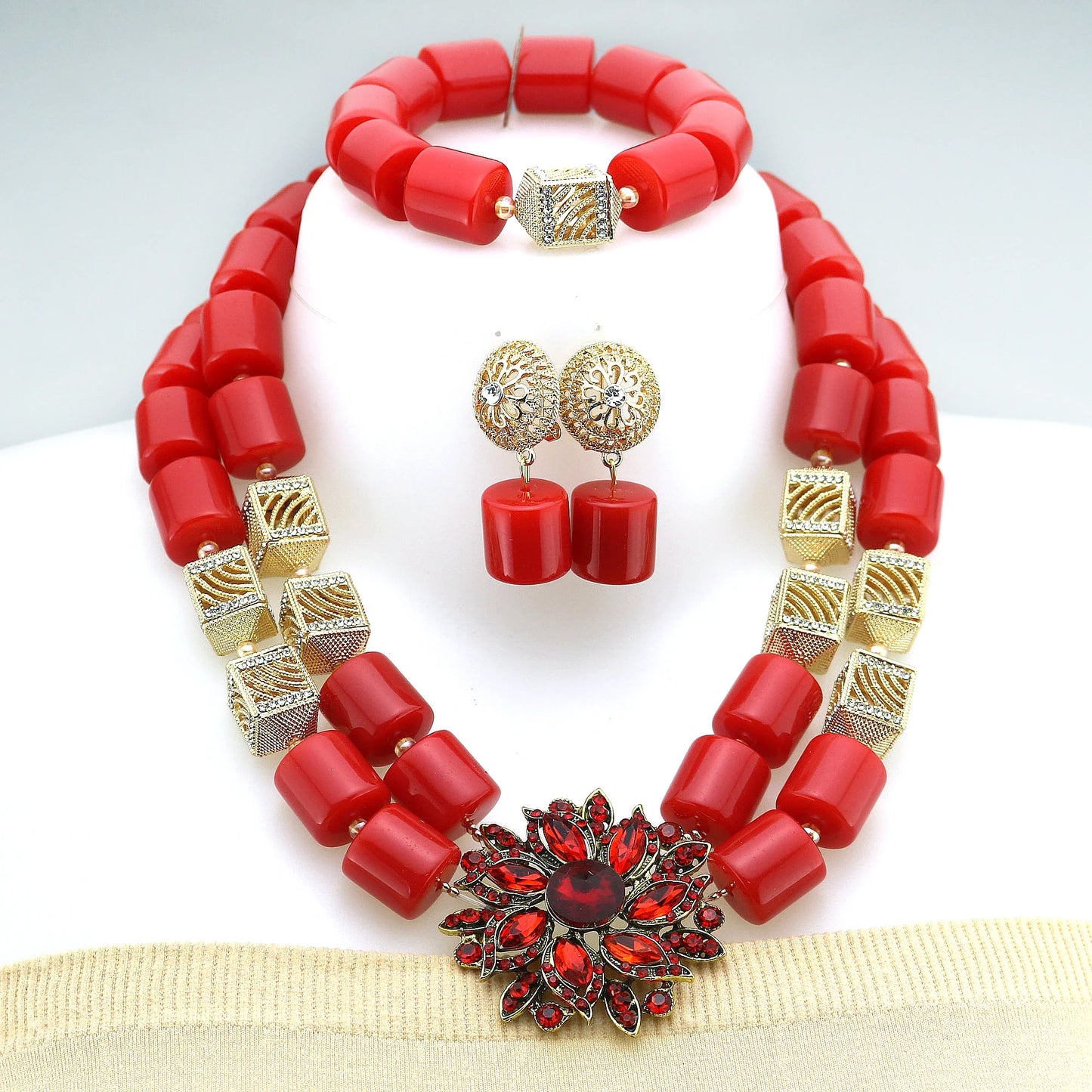 2024 Latest Resin Jewelry Sets Luxury French African Nigerian Wedding Bridal Party Beads 2024 Resin Jewelry sets