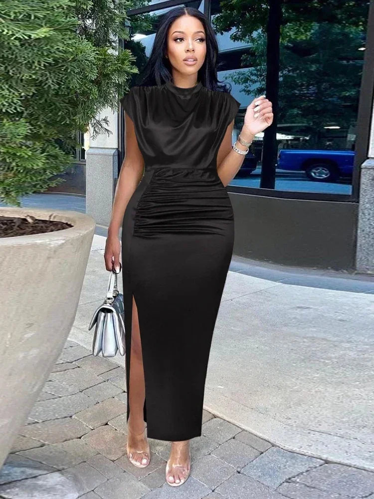 Burgundy Dresses Plus Size 4XL Sexy Bodycon Long Prom Slit Evening Birthday Party Cocktail Outfits for Ladies 2024 Spring Summer
