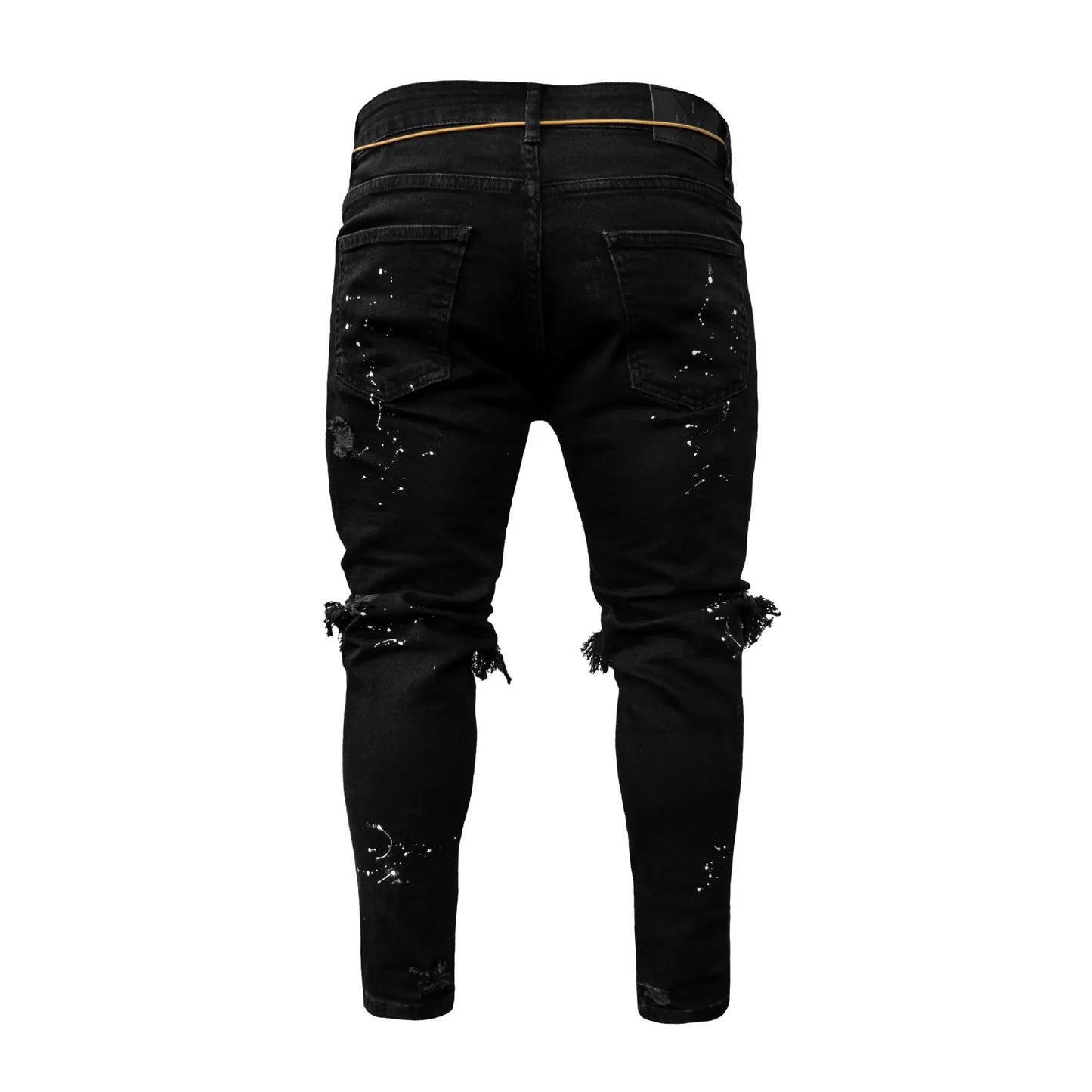 New 2025 Ripped Hole Jeans for Men Hip Hop Cargo Pant Distressed Denim Jeans Skinny Men Clothing Full Length Slim Trousers Male