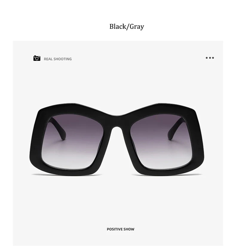 Retro Big Square Gradient Orange Sunglasses For Women New Fashion Luxury Designer Unique Oversized Ladies Sun Glasses Shades