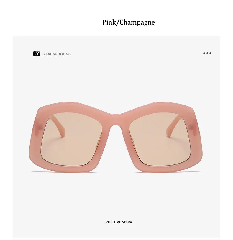 Retro Big Square Gradient Orange Sunglasses For Women New Fashion Luxury Designer Unique Oversized Ladies Sun Glasses Shades