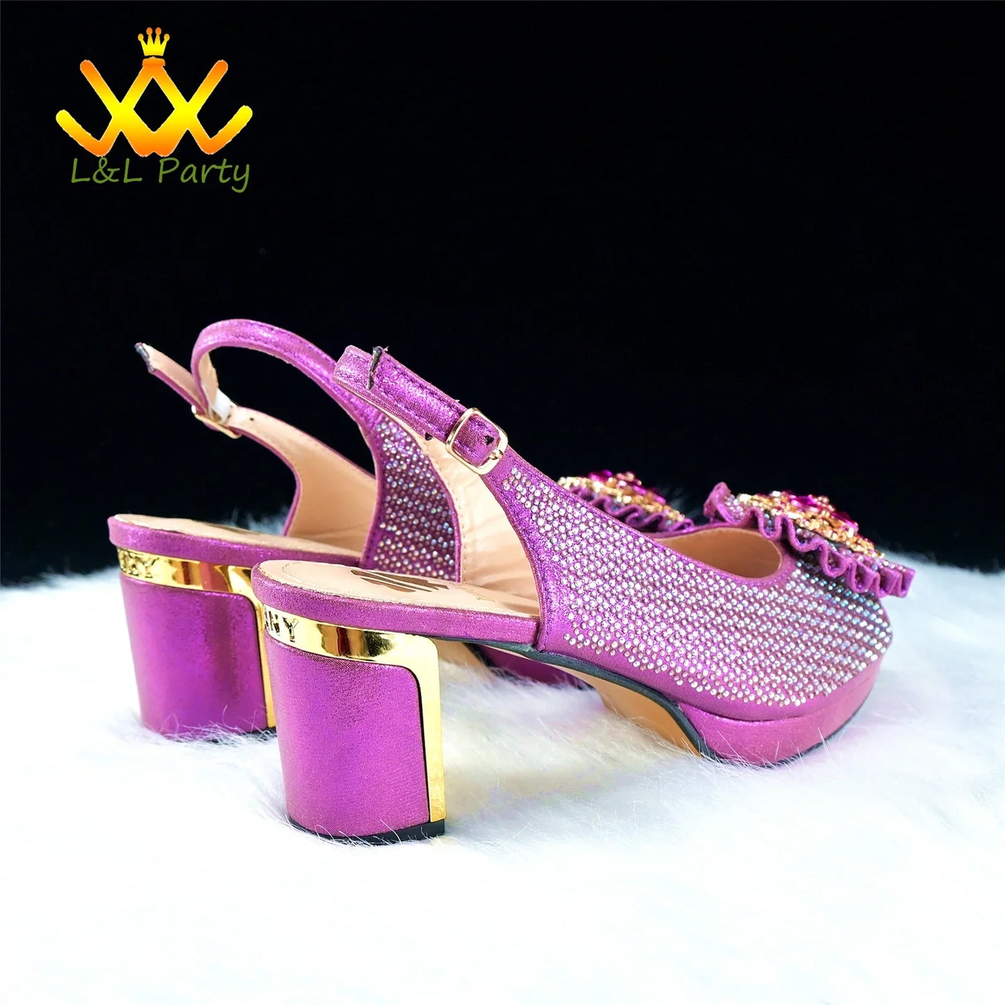 2025 Special New Arrivals Italian Women Shoes and Bag to Match in Green Color with Platform Shinning Crystal Sandal for Wedding