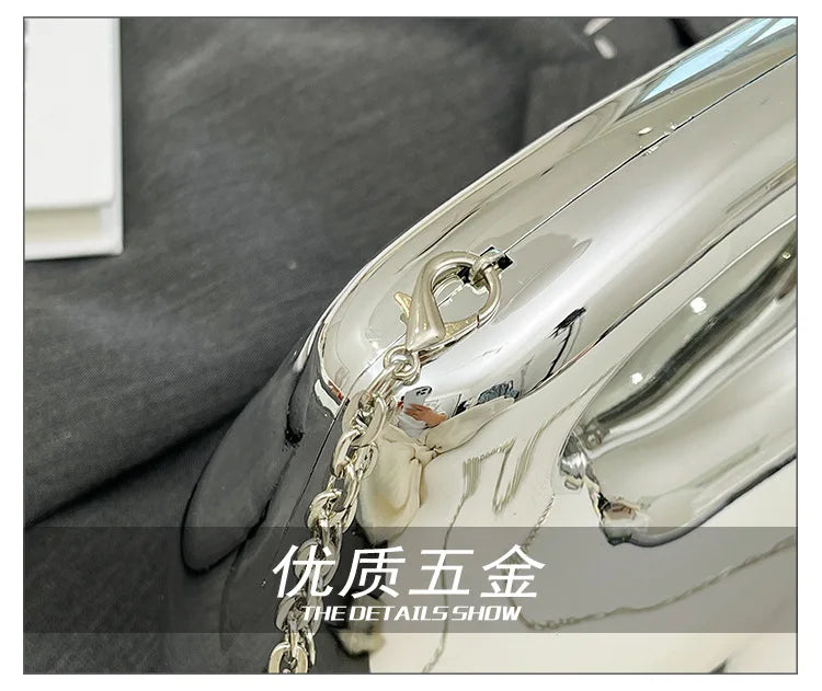 Golden Acrylic Women Hobo Bags Luxury Designer Clear Beach Handbags Dinner Party Wedding Round Top Handle Evening Clutch Purse