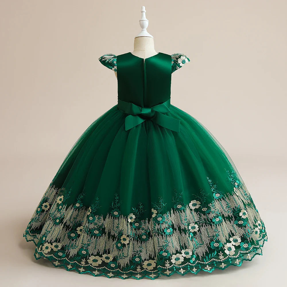 Flower Girl Dress Princess Elegant Children Party Long First Communion Kids Clothes For Teen Children Wedding Birthday Vestidos