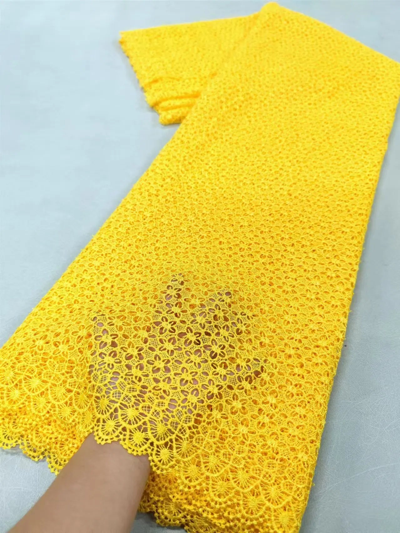 African Nigerian Cotton Wedding Tulle Lace Fabric, Party Dress Sequins for Sewing, Water Soluble, High Quality, 5Yards, XL029