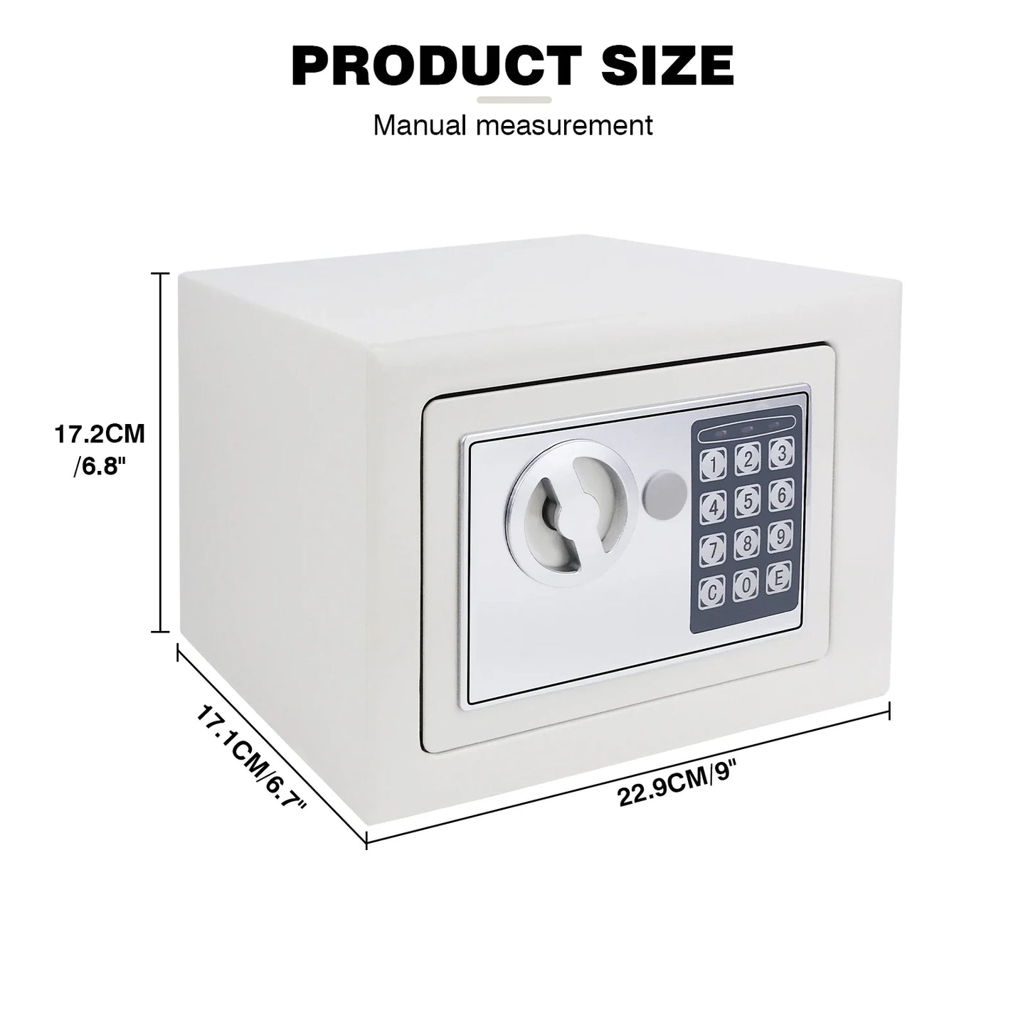 4.6L Electonic Safe Box with Keypad and 2 Keys, Wall Mounted Safe with Prodrilled Holes, Security Safe Box for Home Hotel Use