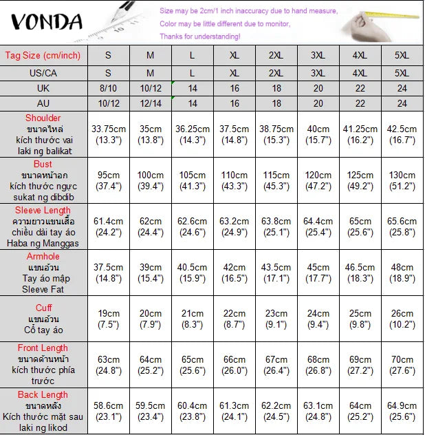 Plus Size 5XL VONDA Elegant Blouses Women Tops Streetwear Solid Color Casual Bow Collar Blusas 2024 Female Long Sleeve Shirts
