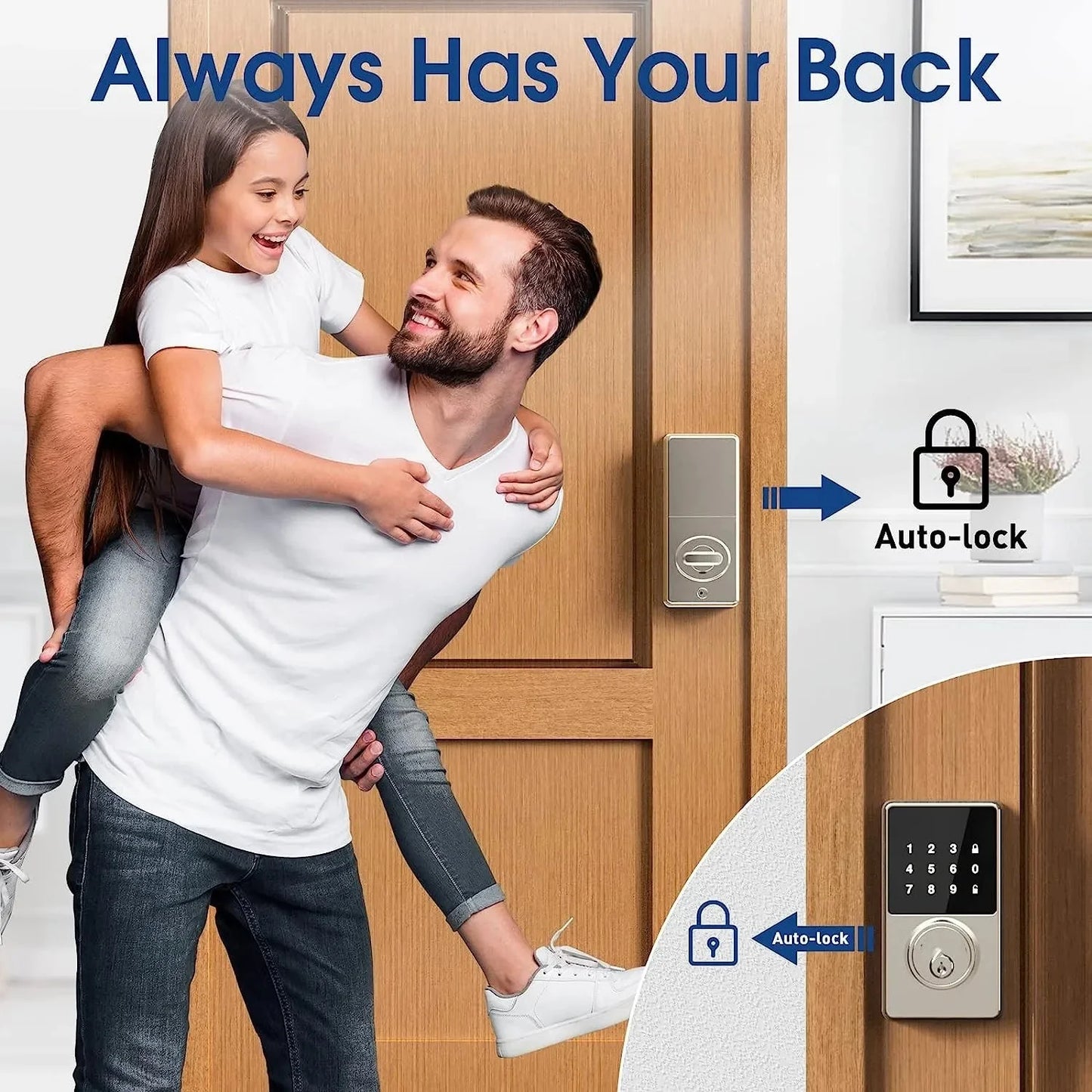 Smart Lock with password, Keyless Entry Door Lock with Touchscreen Keypads