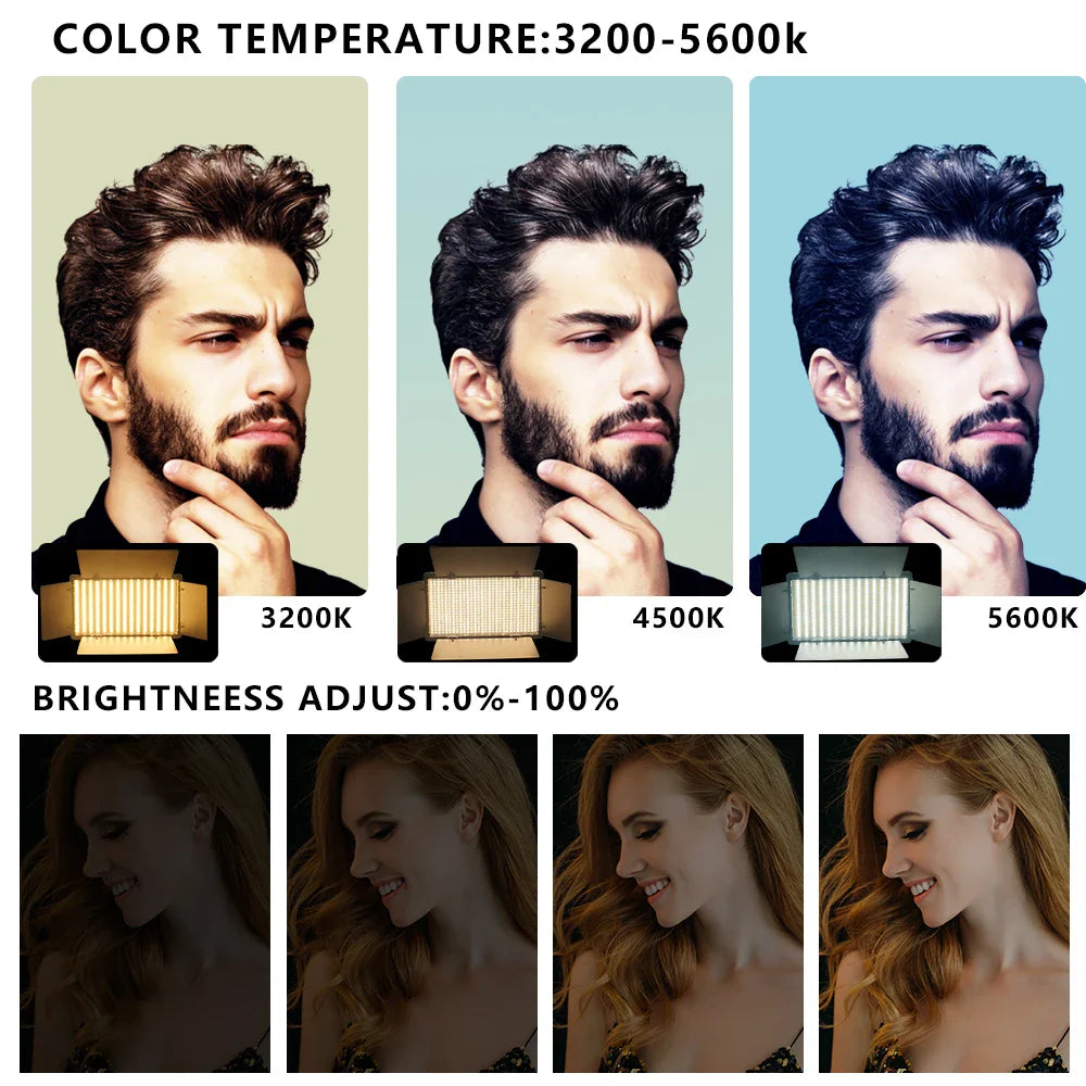 LED Video Light Photo Studio Lamp Bi-Color 2500K-8500k