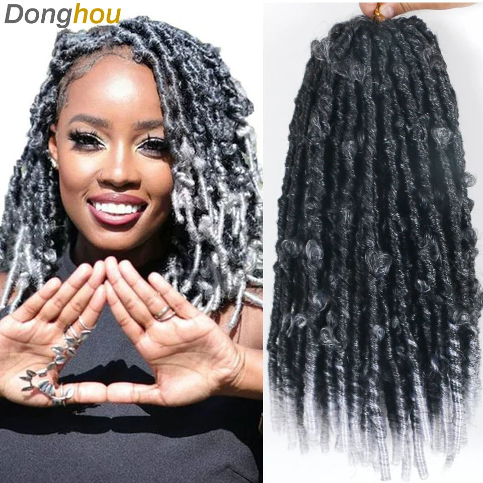 Butterfly Locks Hair Grey Butterfly Locs Pre looped Butterfly Locs Crochet Hair 14 Inch Crochet Butterfly Twist 20 Strands/Pack