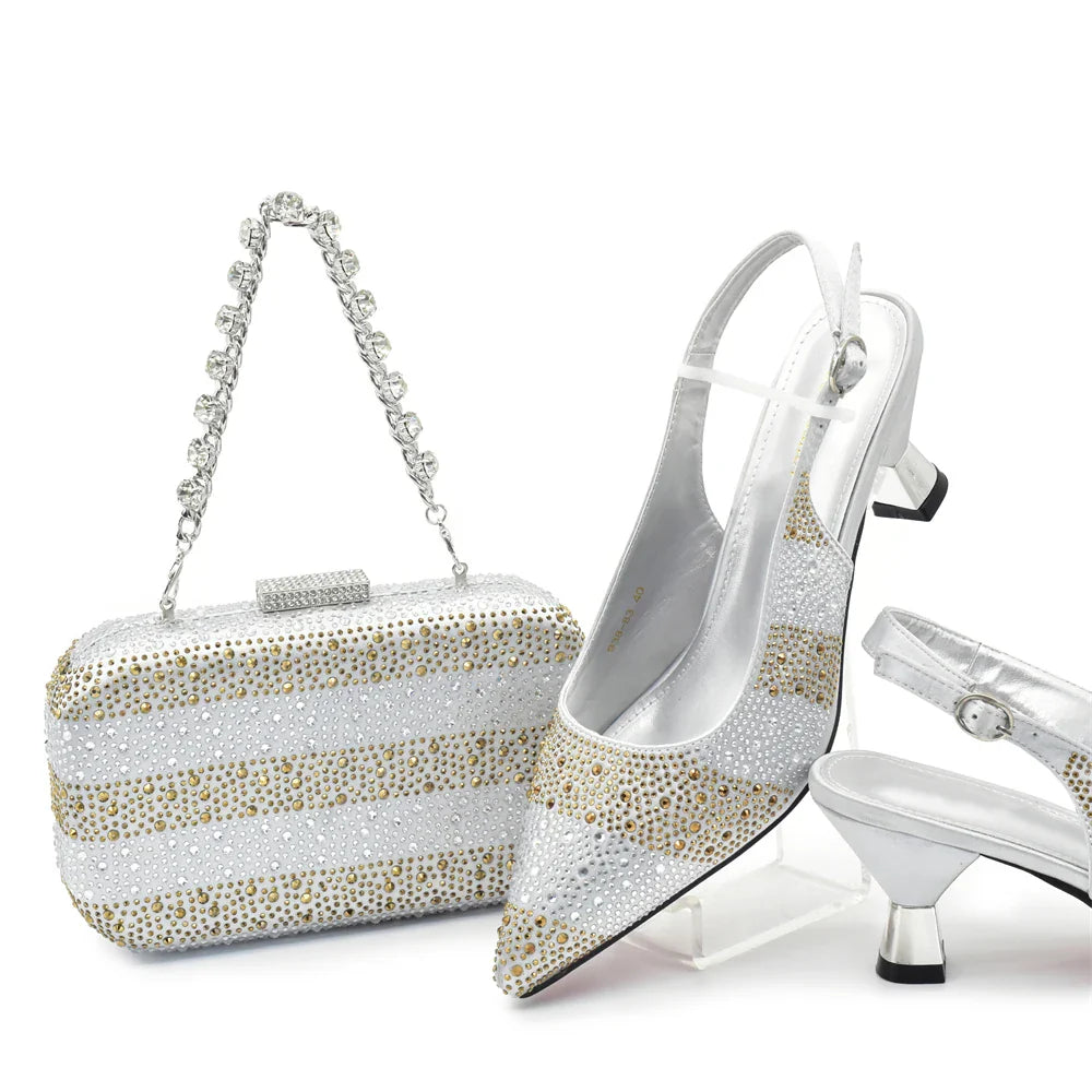 Designer Shoe and Bag Sets From Italy Original Italian Shoes and Bag Set for Women Wedding Shoes for Women Bride Party Pumps