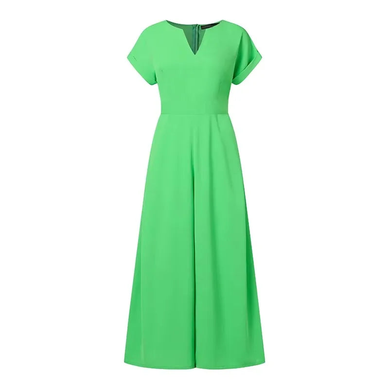 Women Party Elegant Jumpsuits Summer Spring Wide Leg Rompers Solid Color Wide Leg Playsuits Holiday Chic Sleeveless Overall