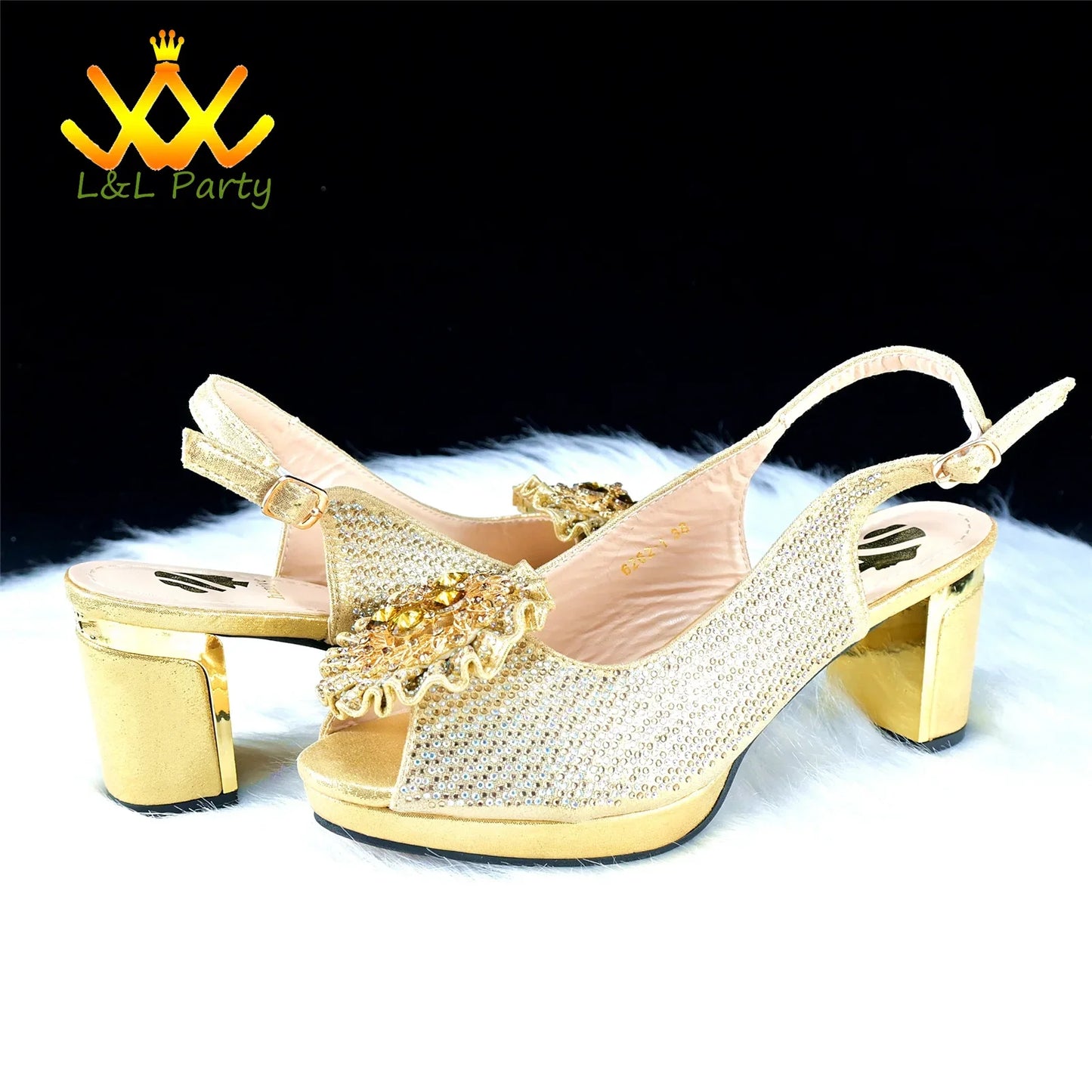2025 Special New Arrivals Italian Women Shoes and Bag to Match in Green Color with Platform Shinning Crystal Sandal for Wedding