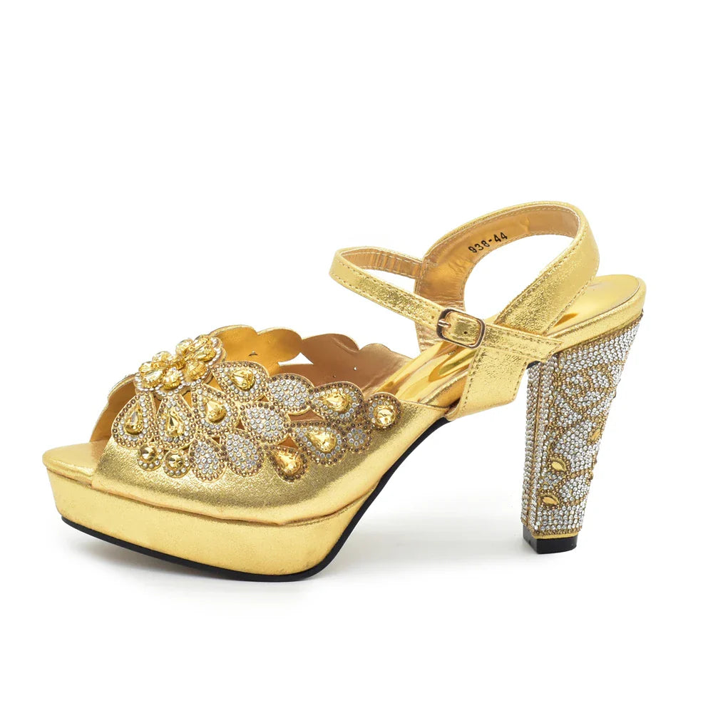 New Pumps for Women Designer Peep-Toe Luxury Wedding Hollowed Out Design Bag and Shoes Matching Set Shoes for Bride Wedding