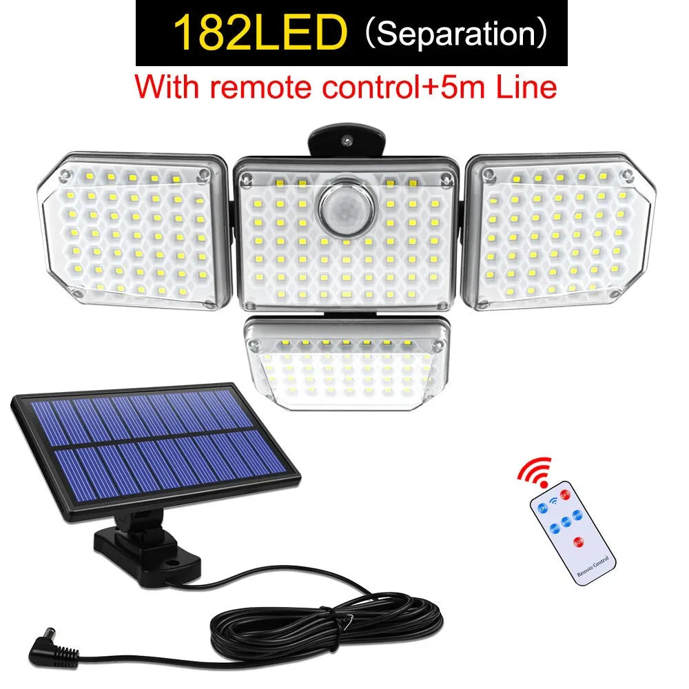 Solar light 3 Modes Adjustable Lighting Head for Garage Garden Yard