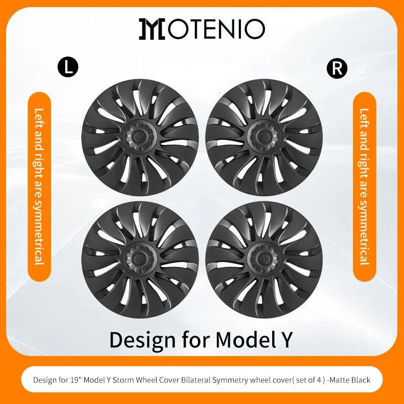 Hubcaps for Tesla Model Y 19 Inch Storm Style Wheel Cover